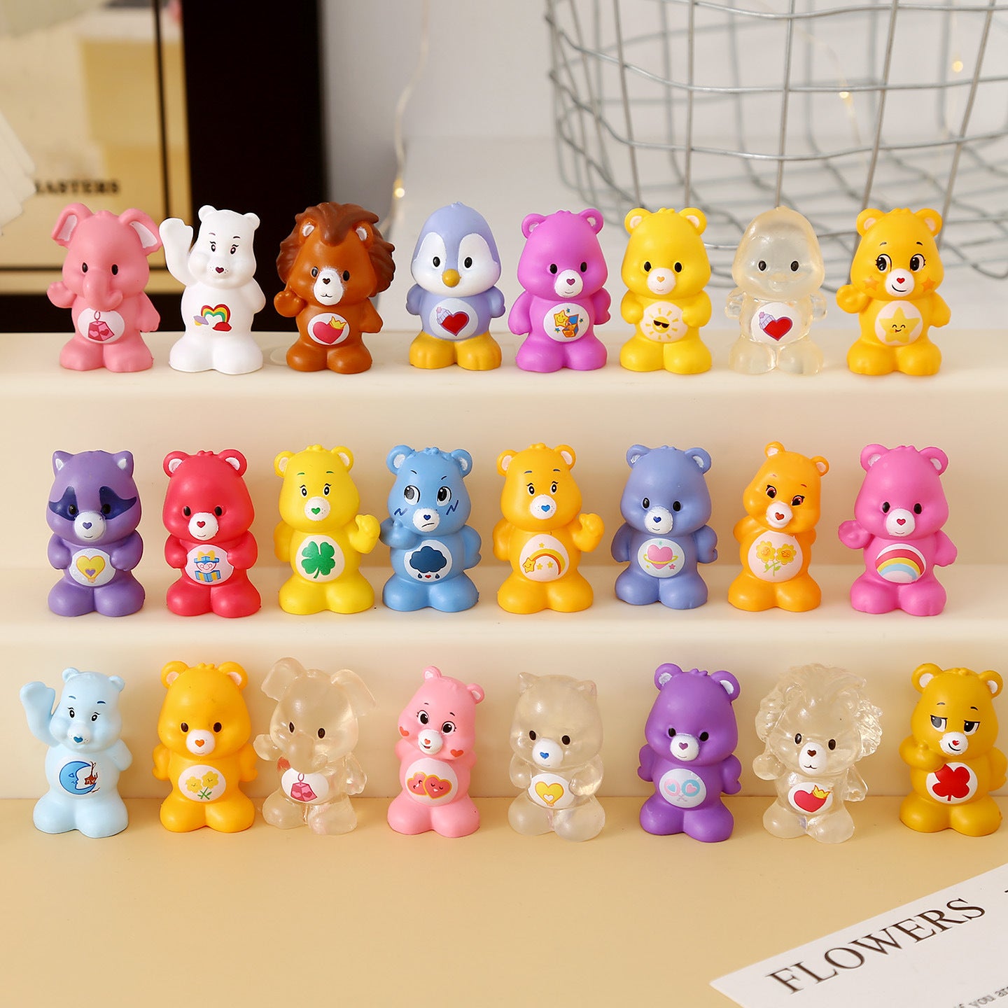 M06-Care Bear figures desktop decorative pen cap （9 Square Game）