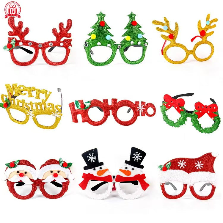 M15-Holiday Supplies Christmas Party Glasses Frame（9 Square Game）
