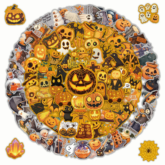 P03-200 Pcs Halloween Gift Box Graffiti Stickers