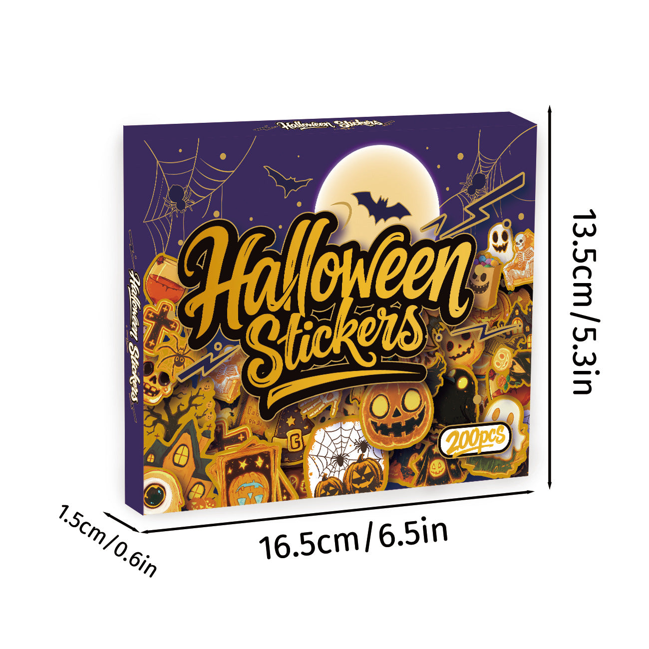 P03-200 Pcs Halloween Gift Box Graffiti Stickers