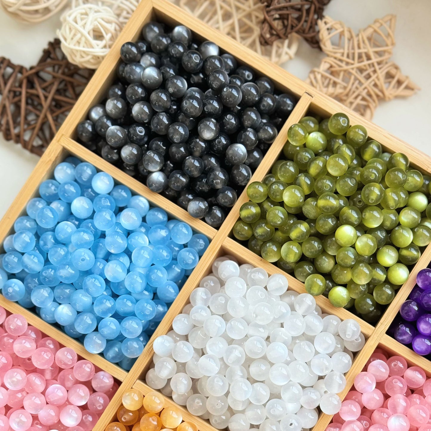 LuckBag 01-MIX Crystal beads/ Cat's eye beads/Glass beads/Irregular bead